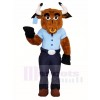 Brown Bull Mascot Costumes Farm Animal