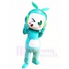 Blue Music Boy with Leaves Headset Mascot Costumes People