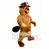 Beaver in Hat Mascot Costume Burny Beaver Mascot Costumes