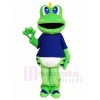 Frog Mascot Costumes in Blue Shirt  