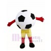 Black Ball Football Mascot Costumes with Yellow Shorts
