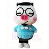 Schwein mit Headset Maskottchen Kostümen Karikatur