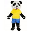 Yellow Shirt Blue Pants Panda Mascot Costumes Animal