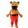 Brown Bear in Red Overalls Mascot Costumes Animal