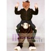 Piggyback Brown Monkey Carry Me Ride Monkey Mascot Costume