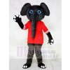 Gray Elephant in Red Shirt Mascot Costumes Animal