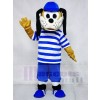 Dog in Blue Striped Shirt Mascot Costumes Animal 