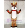 Cute Reindeer with Red Nose Collar & Cuffs Mascot Costume