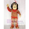 Brown Shirt Native American Indian Mascot Costume with Red Feather
