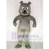 Cute Gray Buster Bulldog Mascot Costume