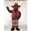 Cute Hunter Moose with Hat & Vest Mascot Costume