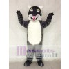 Gray Wildcat Mascot Costume with Yellow Eyes