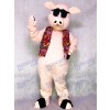 Pig Piglet Hog with Hawaiian Vest & Sunglasses Mascot Costume