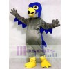 Cute Grey and Blue Hawk Mascot Costume