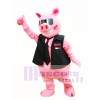 Pink Pig with Vest and Tie Mascot Costume Piggy Mascot Costumes