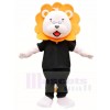 Orange Mane Black Shirt Lion Mascot Costumes Animal 