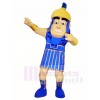 Blue Spartan Warrior Mascot Costumes People