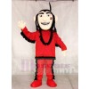 Red Brave Indian Mascot Costume People