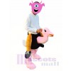 Piggyback Carry Me Ride on Pink Ostrich Mascot Costume