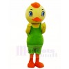 Yellow Bird in Green Overalls Mascot Costumes Animal 