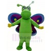 Green Butterfly with Purple and Blue Wings Mascot Costumes Insect