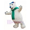 Polar Bear Mascot Costume White Bear with Scarf Mascot Costumes