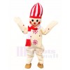Snowman Mascot Costumes with White and Red Hat Christmas Xmas