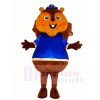 Brown Squirrel in Blue Shirt Mascot Costumes Animal