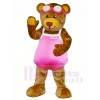 Bear in Pink Swimwear Mascot Costumes Animal