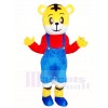 Tiger with Blue Overalls Mascot Costumes Animal