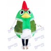 Rooster Cock Chicken in Green Suit Mascot Costume Animal 