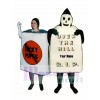Over the Hill Tombstone with Wipe Off board Mascot Costume
