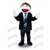 Black Suit Man Mascot Costume Cartoon 