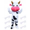 Pink Ear Cow Mascot Costume Cartoon  