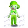 Green Hair Girl Mascot Costume Cartoon 