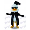 Black Suit Duck Mascot Costume with Glasses