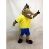 Sport Team Broncho Horse with Yellow Shirt Mascot Costume Animal