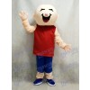 Round Head Boy in Red Vest Mascot Costume