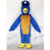 Cute Blue Bird Mascot Costume with Captain Duckling Hat Animal