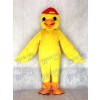 Cute Yellow Chick Mascot Costume with Red Hat