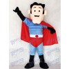 New Super Hero with Red Cape Mascot Costume