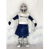 Silver Knight with Helmet Mascot Costume