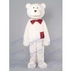 Romantic Bear With Plaid Bow Mascot Costume Animal 