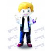 Yellow Hair Vest Boy Mascot Costume Cartoon 