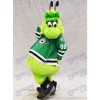 Victor E. Green of Dallas Stars Mascot Costume Furry Green Alien with Hockey Sticks 