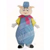 Pig in Blue and White Stripe Suit Mascot Costume