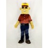 Strong Digger Man People Mascot Costume Cartoon