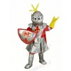 Silver Knight with Red Cloak Mascot Costume People