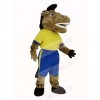 Broncho Horse in Yellow T-Shirt Mascot Costume