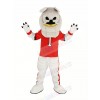 Gray Bulldog in Red Coat Mascot Costume Animal